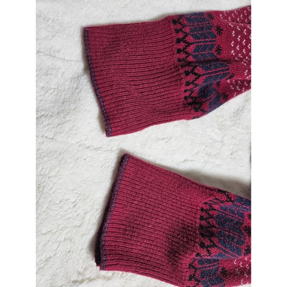 Eddie Bauer Men's Fairisle‎ Sweater 1/4 zip, size XXL Maroon & Blue Grandpa Ski - Picture 3 of 8